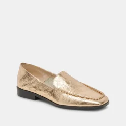 BENY FLATS GOLD DISTRESSED LEATHER^Dolce Vita Best