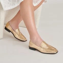 BENY FLATS GOLD DISTRESSED LEATHER^Dolce Vita Best
