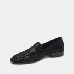 BENY FLATS ONYX EMBOSSED LEATHER^Dolce Vita Outlet