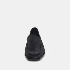 BENY FLATS ONYX EMBOSSED LEATHER^Dolce Vita Outlet
