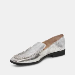BENY WIDE FLATS SILVER DISTRESSED LEATHER^Dolce Vita Clearance