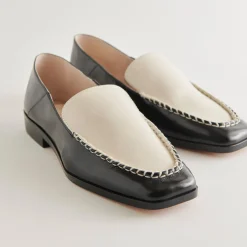 BENY WIDE FLATS WHITE BLACK CRINKLE PATENT^Dolce Vita Fashion
