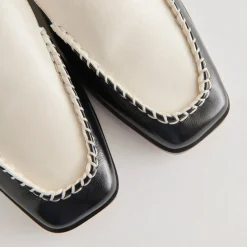 BENY WIDE FLATS WHITE BLACK CRINKLE PATENT^Dolce Vita Fashion