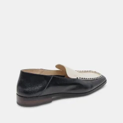 BENY WIDE FLATS WHITE BLACK CRINKLE PATENT^Dolce Vita Fashion