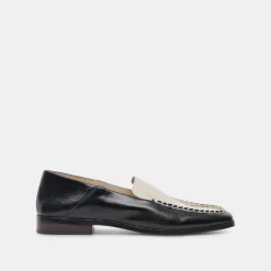 BENY WIDE FLATS WHITE BLACK CRINKLE PATENT^Dolce Vita Fashion