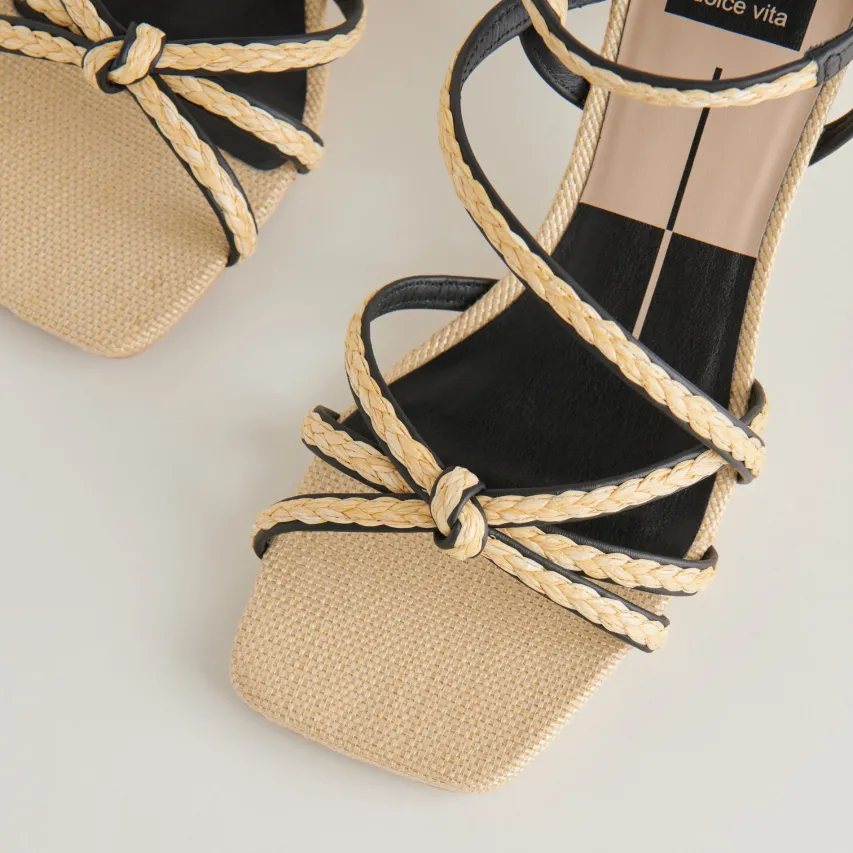 BEV BRAID HEELS BLACK NATURAL JUTE^Dolce Vita Clearance