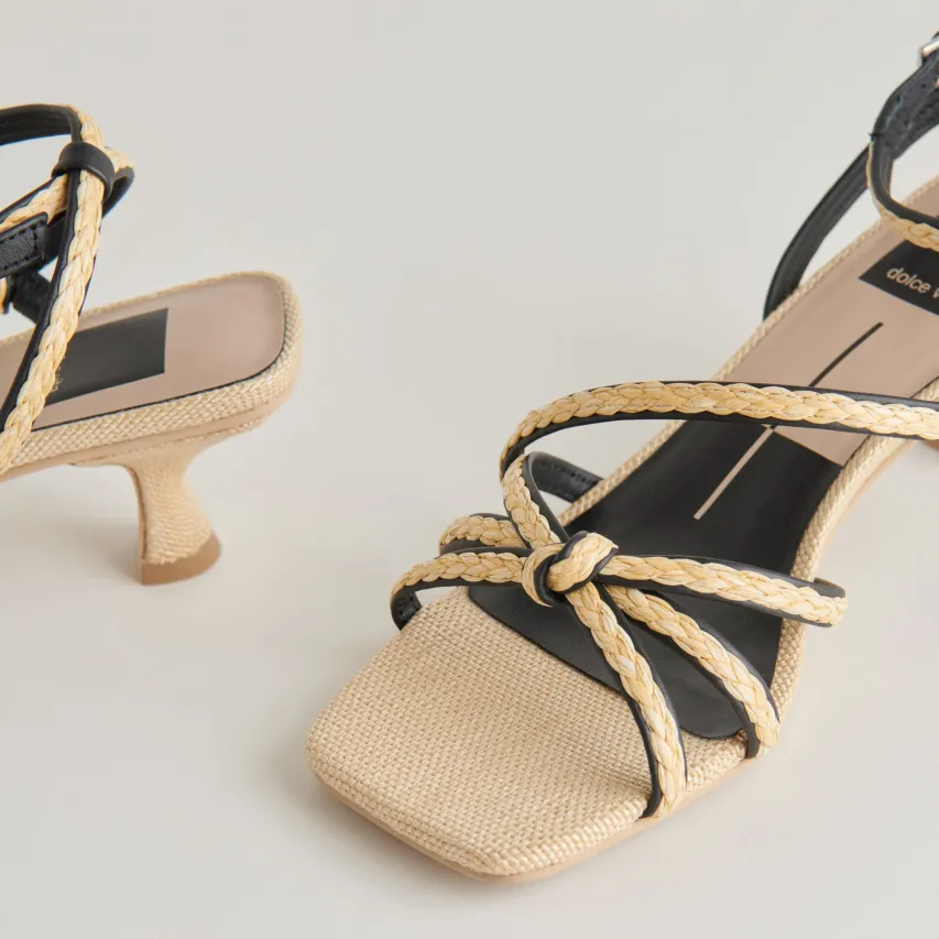 BEV BRAID HEELS BLACK NATURAL JUTE^Dolce Vita Clearance