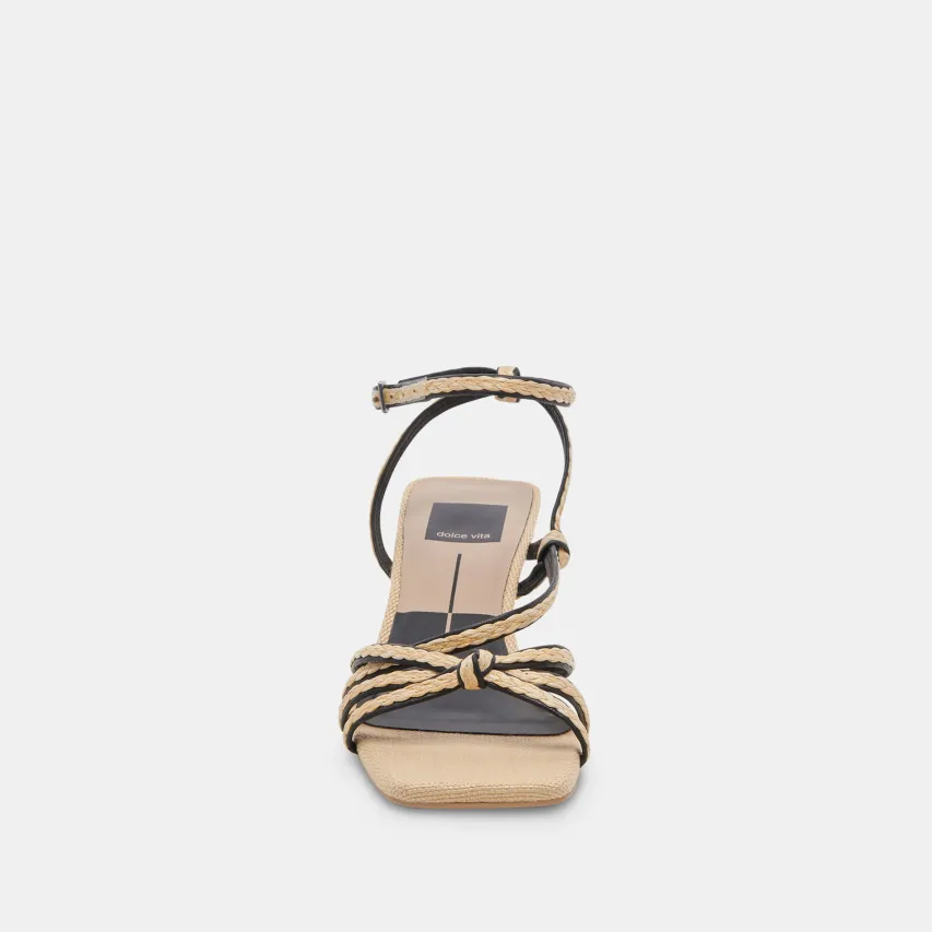 BEV BRAID HEELS BLACK NATURAL JUTE^Dolce Vita Clearance