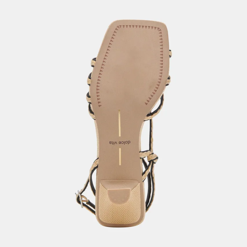 BEV BRAID WIDE HEELS BLACK NATURAL JUTE^Dolce Vita Discount