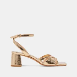 BLAKLY HEELS GOLD DISTRESSED LEATHER^Dolce Vita New
