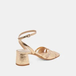 BLAKLY HEELS GOLD DISTRESSED LEATHER^Dolce Vita New