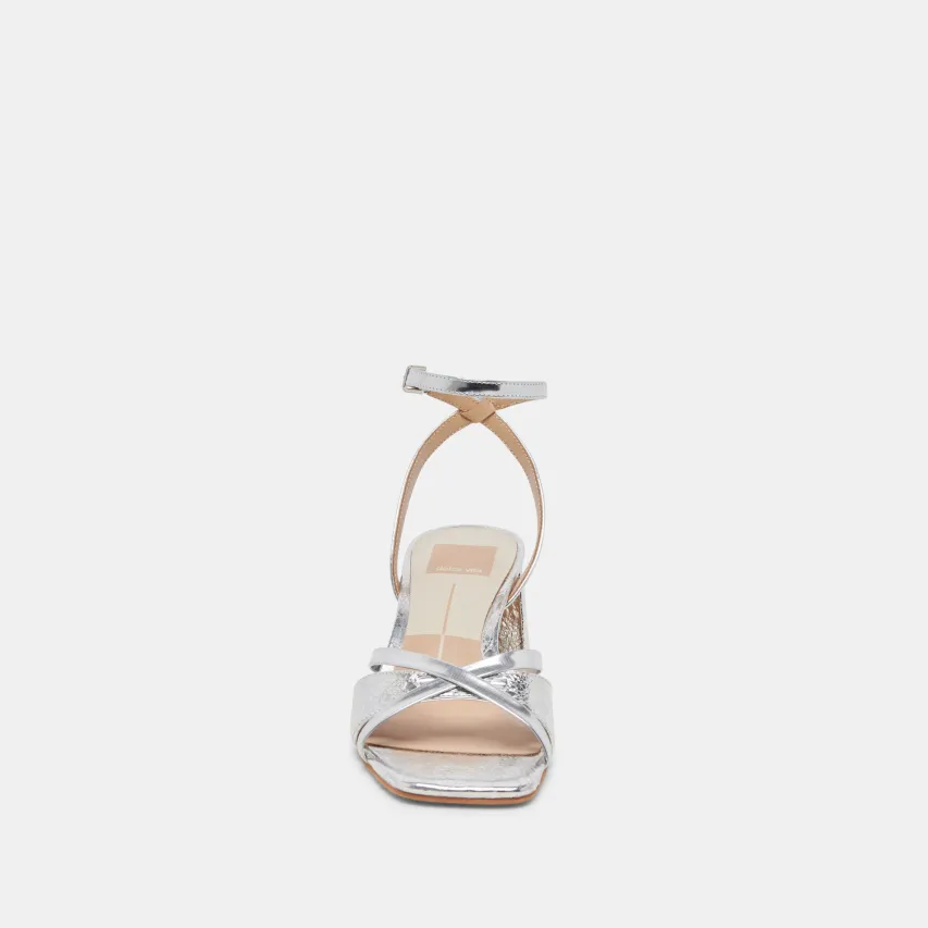 BLAKLY HEELS SILVER DISTRESSED LEATHER^Dolce Vita New