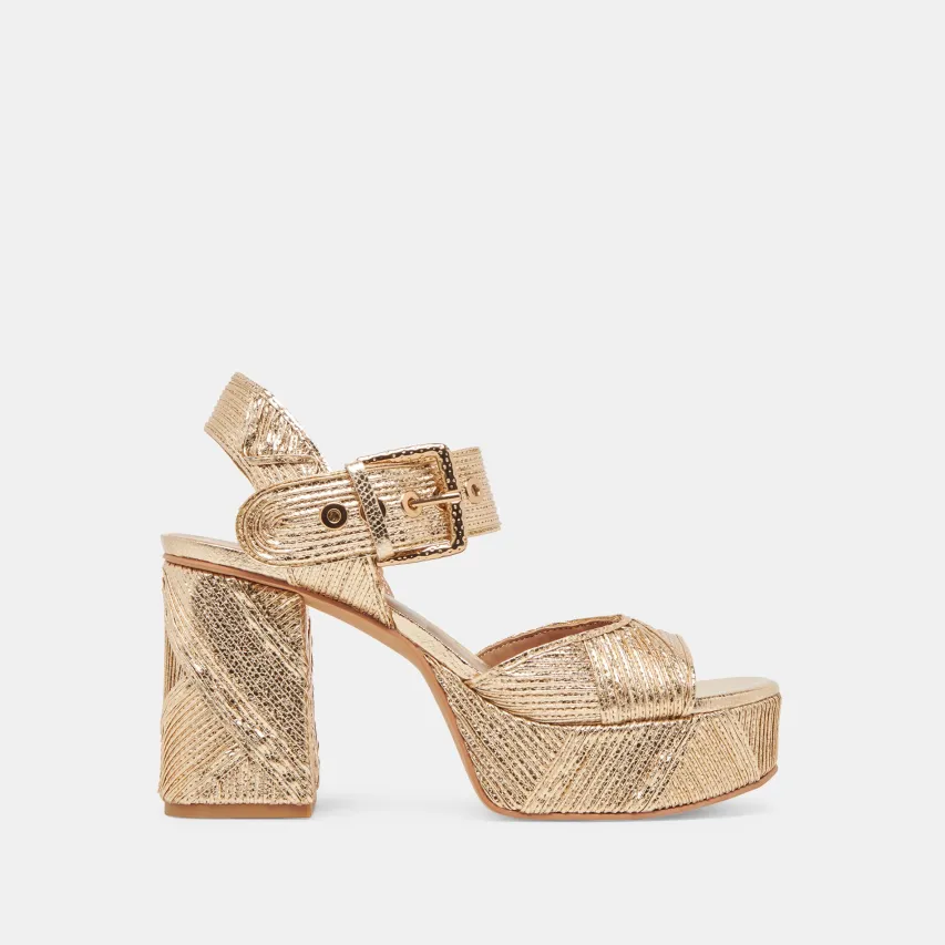 BOBBY DECO HEELS GOLD WOVEN STELLA^Dolce Vita Best