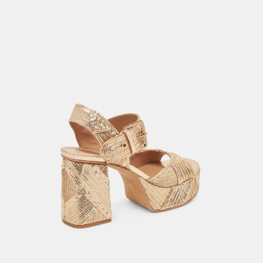 BOBBY DECO HEELS GOLD WOVEN STELLA^Dolce Vita Best