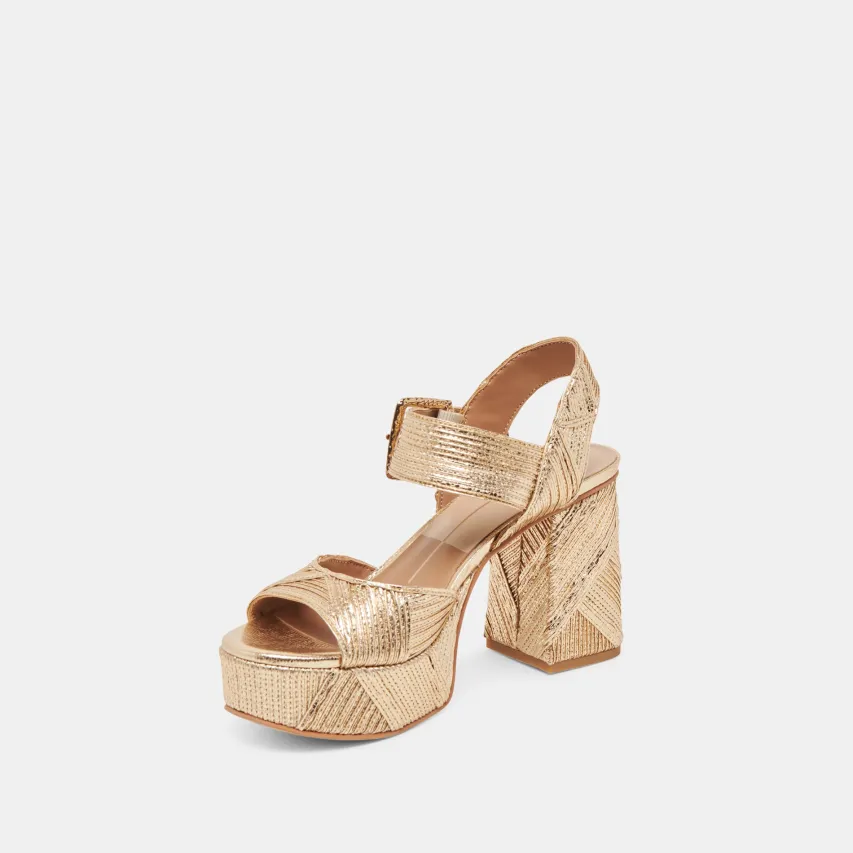 BOBBY DECO HEELS GOLD WOVEN STELLA^Dolce Vita Best