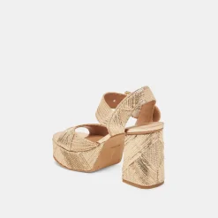 BOBBY DECO HEELS GOLD WOVEN STELLA^Dolce Vita Best