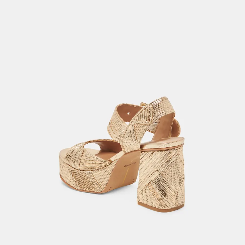 BOBBY DECO HEELS GOLD WOVEN STELLA^Dolce Vita Best