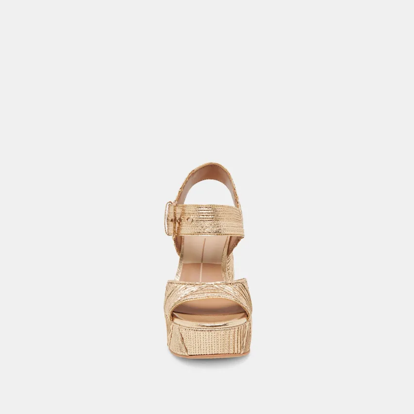 BOBBY DECO HEELS GOLD WOVEN STELLA^Dolce Vita Best