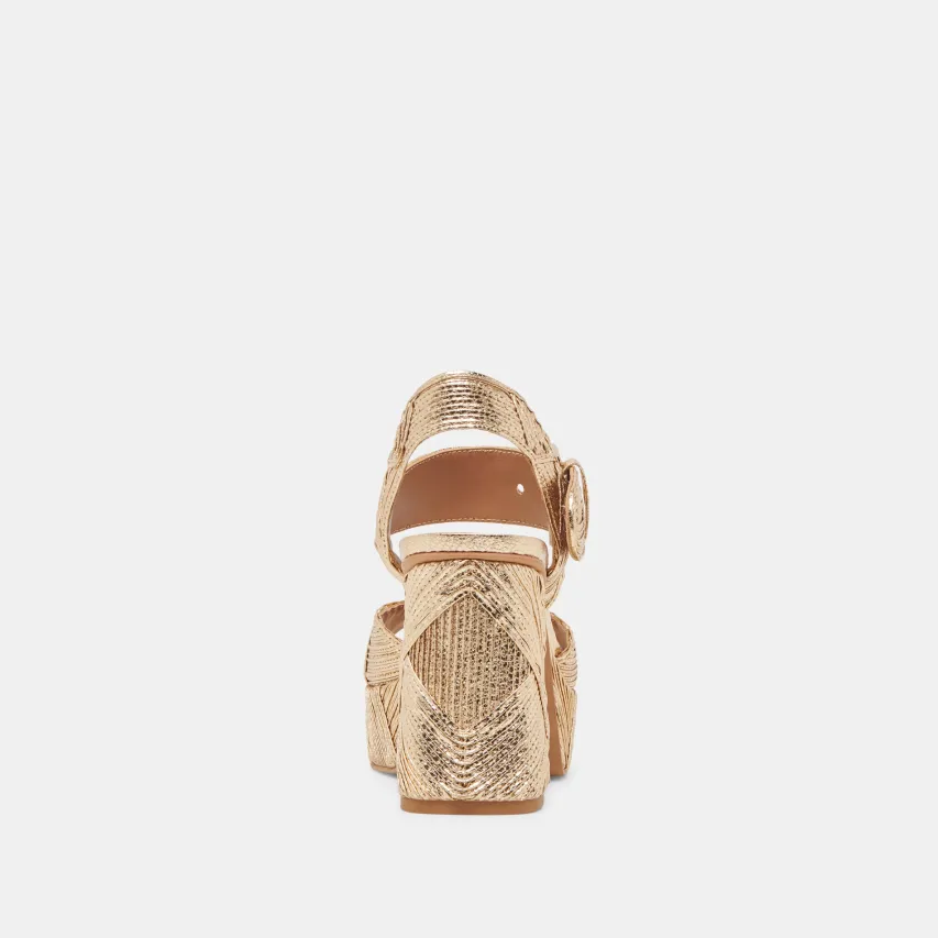 BOBBY DECO HEELS GOLD WOVEN STELLA^Dolce Vita Best