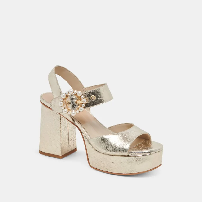 BOBBY PEARL HEELS VINTAGE GOLD PEARLS^Dolce Vita Clearance