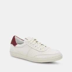 BODEN SNEAKERS WHITE MAROON LEATHER^Dolce Vita New