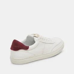 BODEN SNEAKERS WHITE MAROON LEATHER^Dolce Vita New