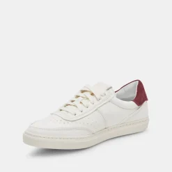 BODEN SNEAKERS WHITE MAROON LEATHER^Dolce Vita New