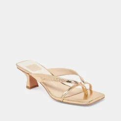 BREVEL HEELS GOLD DISTRESSED LEATHER^Dolce Vita Hot