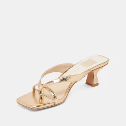 BREVEL HEELS GOLD DISTRESSED LEATHER^Dolce Vita Hot