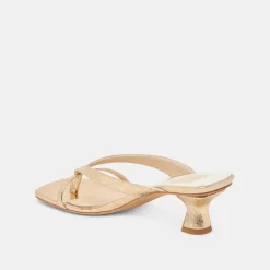 BREVEL HEELS GOLD DISTRESSED LEATHER^Dolce Vita Hot