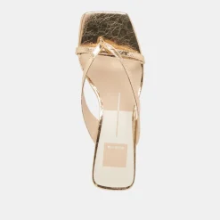 BREVEL HEELS GOLD DISTRESSED LEATHER^Dolce Vita Hot