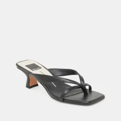 BREVEL HEELS ONYX LEATHER^Dolce Vita Online