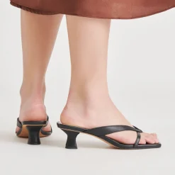 BREVEL HEELS ONYX LEATHER^Dolce Vita Online