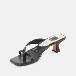 BREVEL HEELS ONYX LEATHER^Dolce Vita Online