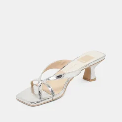 BREVEL HEELS SILVER DISTRESSED LEATHER^Dolce Vita Sale