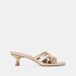 BRYANT HEELS GOLD DISTRESSED LEATHER^Dolce Vita Outlet