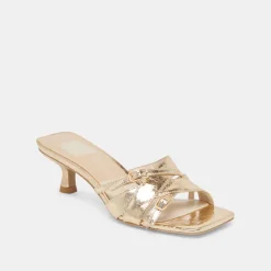 BRYANT HEELS GOLD DISTRESSED LEATHER^Dolce Vita Outlet