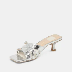 BRYANT HEELS SILVER DISTRESSED LEATHER^Dolce Vita Sale