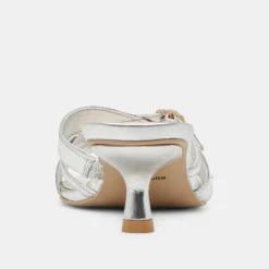 BRYANT HEELS SILVER DISTRESSED LEATHER^Dolce Vita Sale
