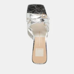 BRYANT HEELS SILVER DISTRESSED LEATHER^Dolce Vita Sale