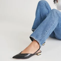 BYANCA FLATS BLACK LEATHER^Dolce Vita Best