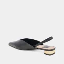 BYANCA FLATS BLACK LEATHER^Dolce Vita Best