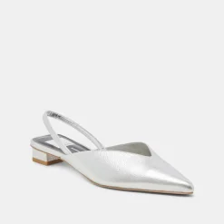 BYANCA FLATS SILVER DISTRESSED LEATHER^Dolce Vita Clearance