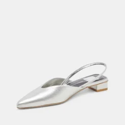 BYANCA FLATS SILVER DISTRESSED LEATHER^Dolce Vita Clearance
