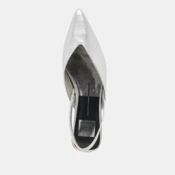BYANCA FLATS SILVER DISTRESSED LEATHER^Dolce Vita Clearance