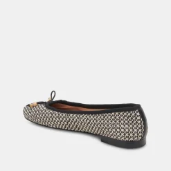 CACY BALLET FLATS WHITE BLACK RAFFIA^Dolce Vita Online