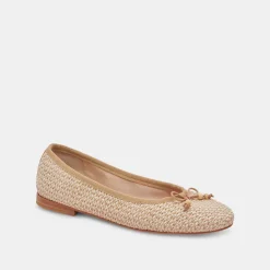 CACY BALLET FLATS WHITE NATURAL RAFFIA^Dolce Vita Sale