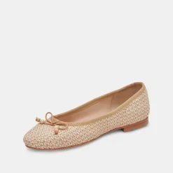 CACY BALLET FLATS WHITE NATURAL RAFFIA^Dolce Vita Sale