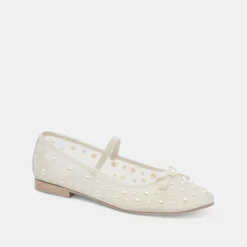 CADEL PEARL BALLET FLATS IVORY MESH^Dolce Vita Best