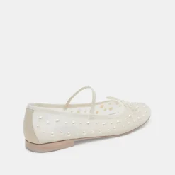 CADEL PEARL BALLET FLATS IVORY MESH^Dolce Vita Best
